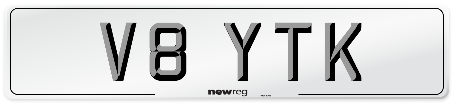 V8 YTK Number Plate from New Reg